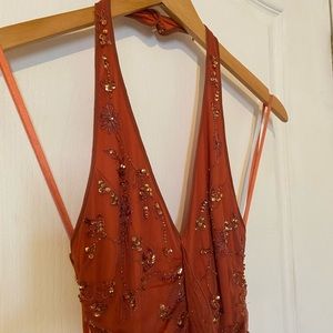 Burnt orange long dress